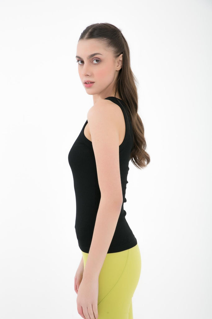 Fitilli Örme Body, Halter Yaka - Valoel