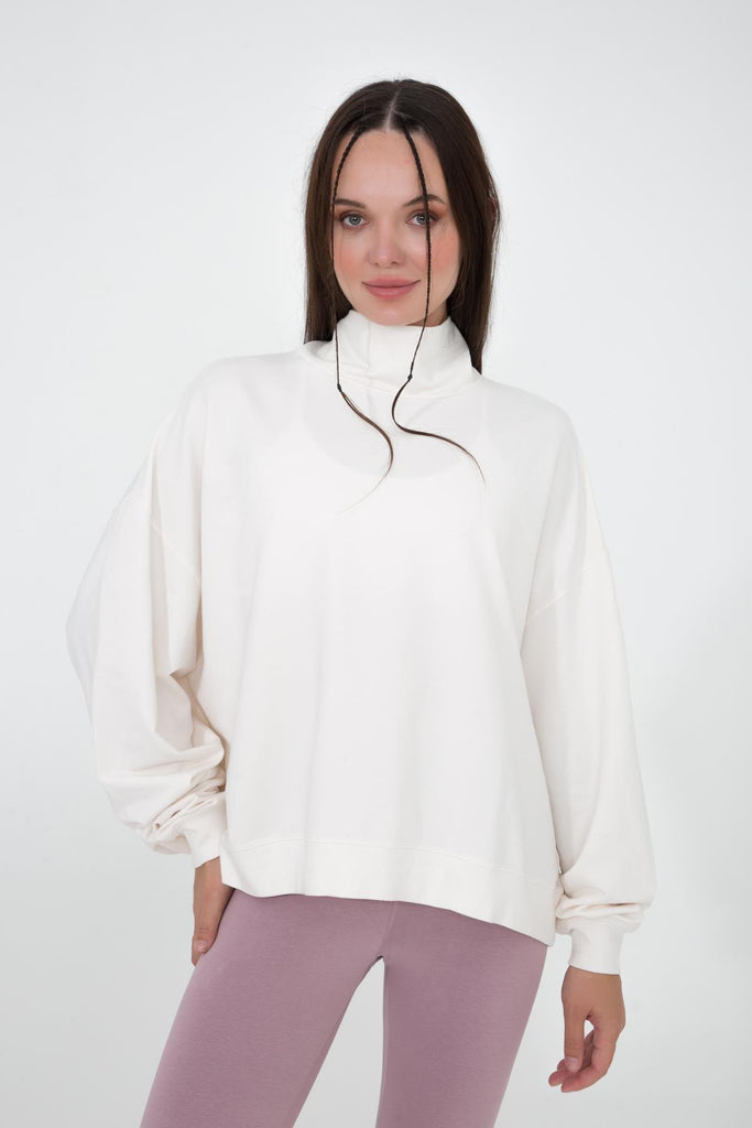 Basic İnce Sweatshirt, Dik Yaka - Vassago