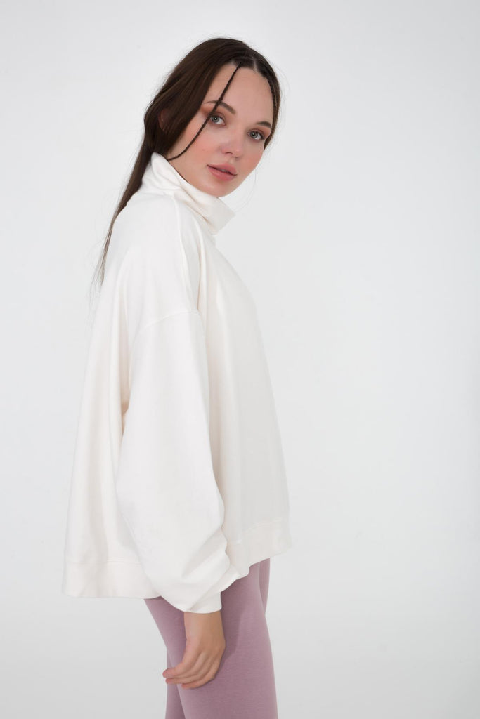 Basic İnce Sweatshirt, Dik Yaka - Vassago