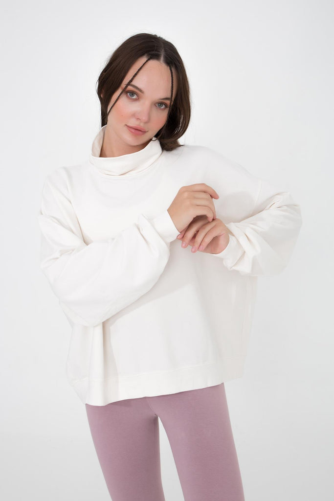 Basic İnce Sweatshirt, Dik Yaka - Vassago