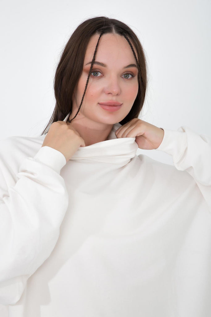 Basic İnce Sweatshirt, Dik Yaka - Vassago