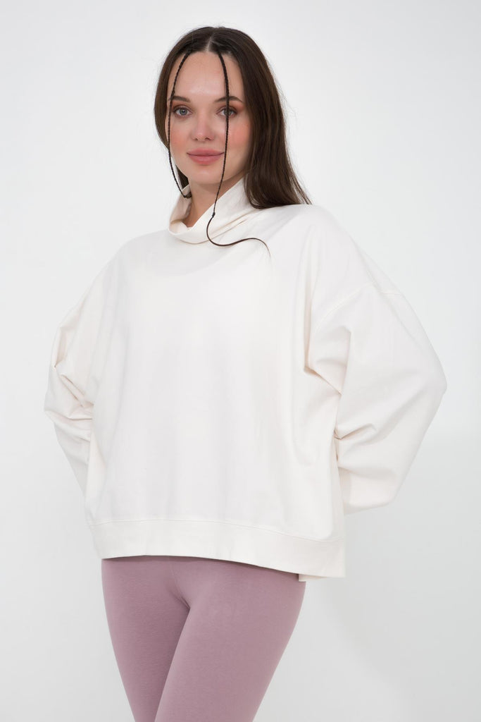 Basic İnce Sweatshirt, Dik Yaka - Vassago