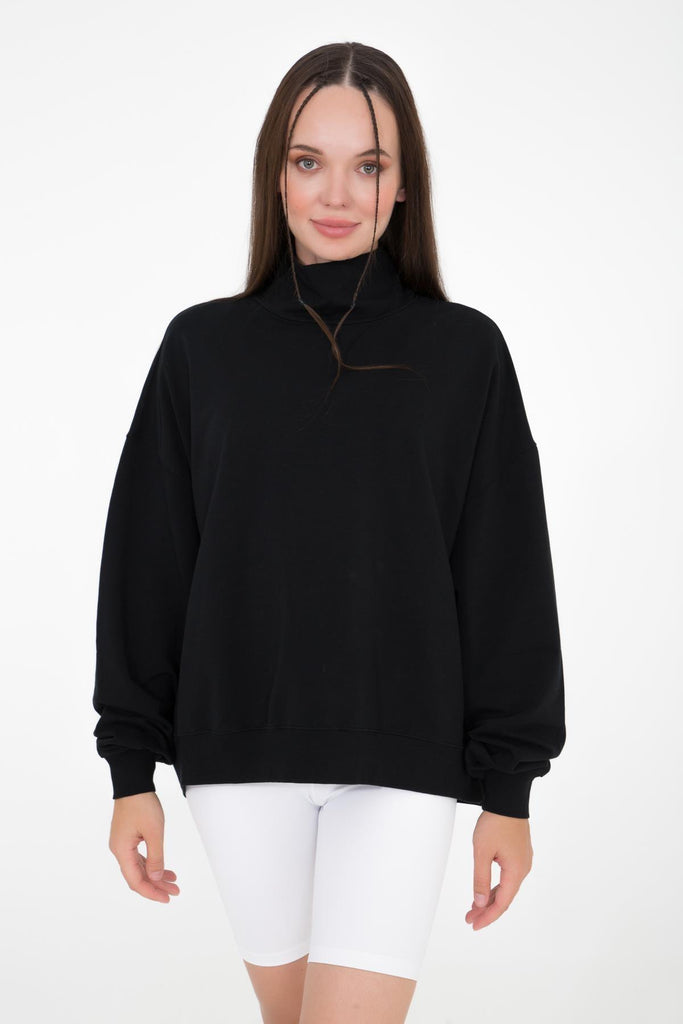Basic İnce Sweatshirt, Dik Yaka - Vassago