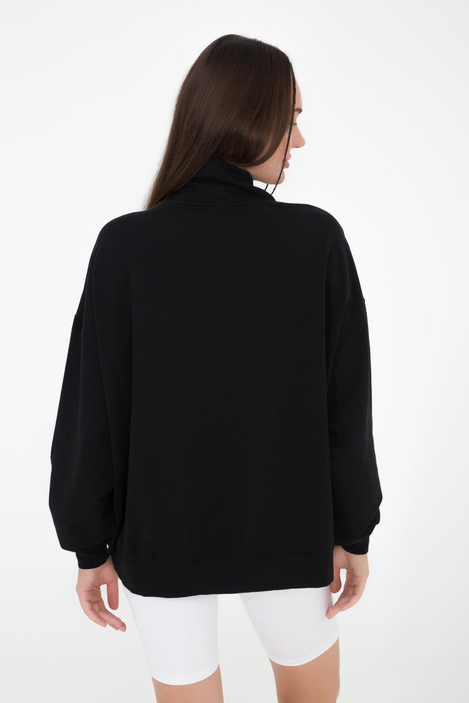 Basic İnce Sweatshirt, Dik Yaka - Vassago