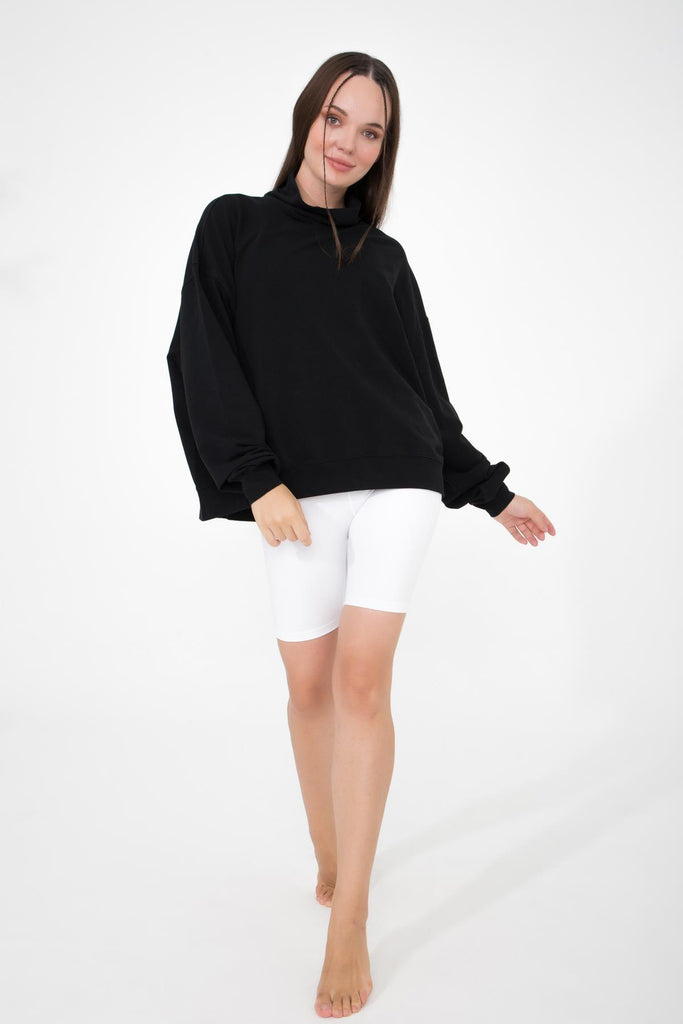 Basic İnce Sweatshirt, Dik Yaka - Vassago