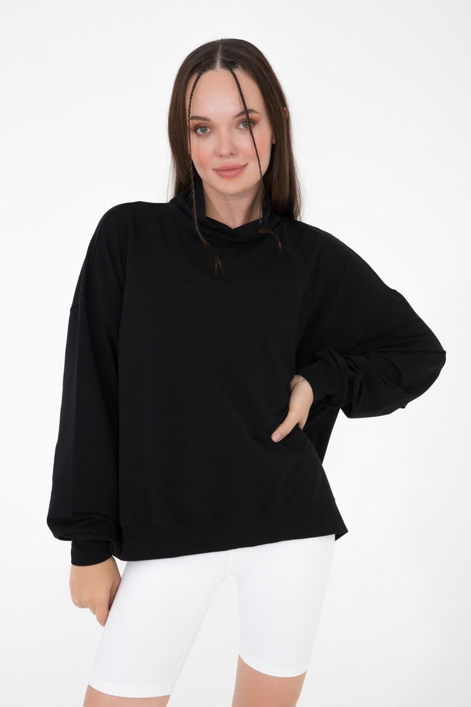 Basic İnce Sweatshirt, Dik Yaka - Vassago