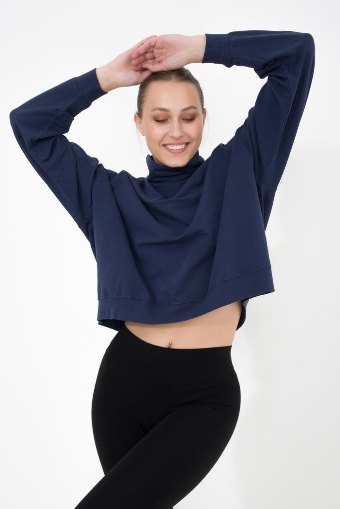 Basic İnce Sweatshirt, Dik Yaka - Vassago