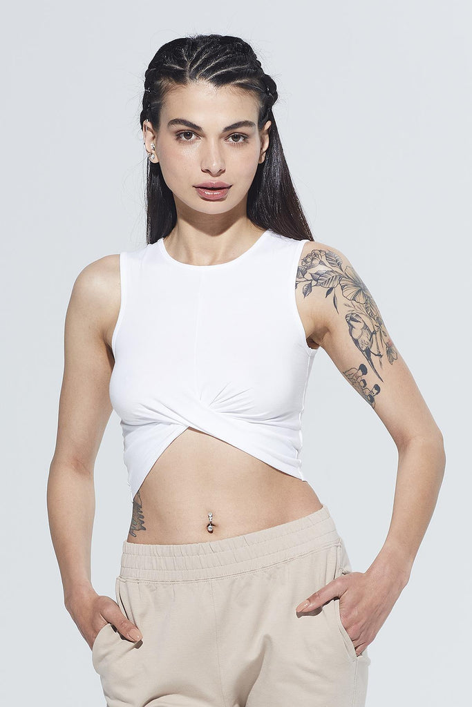 Kruvaze Crop Body, Bisiklet Yaka - Zoe