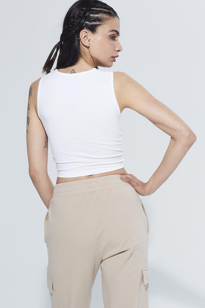 Kruvaze Crop Body, Bisiklet Yaka - Zoe