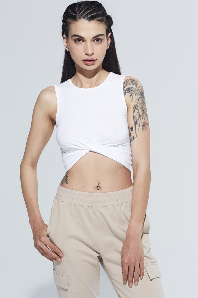 Kruvaze Crop Body, Bisiklet Yaka - Zoe
