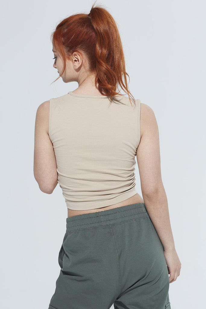 Kruvaze Crop Body, Bisiklet Yaka - Zoe